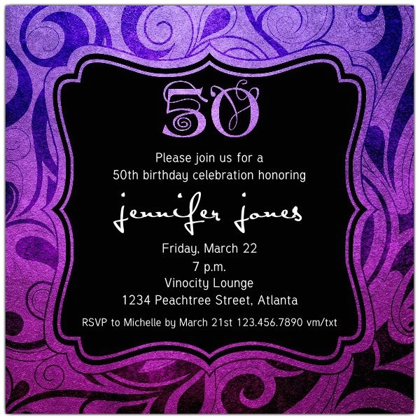 50th Birthday Party Invitations with Photo Brilliant Emblem 50th Birthday Party Invitations Paperstyle