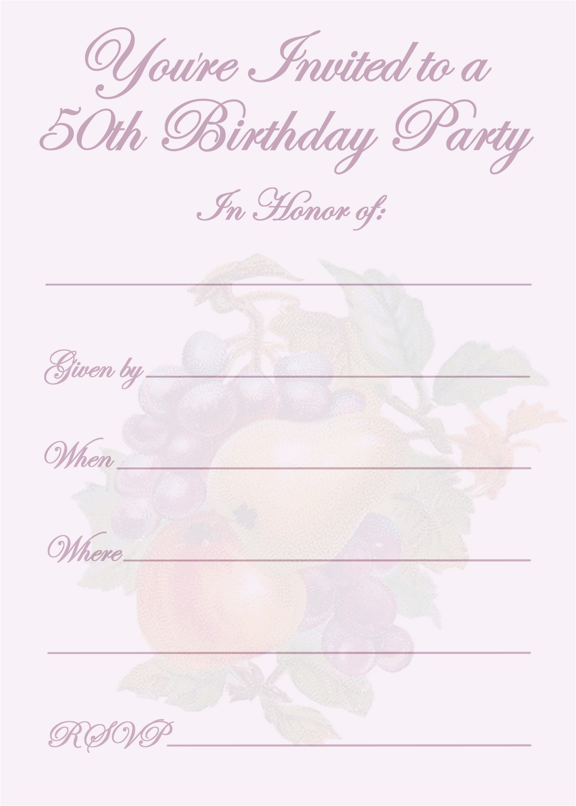 50th Party Invites Templates Free Printable 50th Birthday Party Invitation Templates