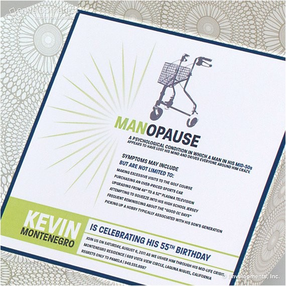 55th Birthday Party Invitations Items Similar to Manopause Birthday Invitation 55th