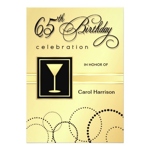 65th Birthday Party Invitation Wording 65th Birthday Party Invitations Gold Monogram Zazzle