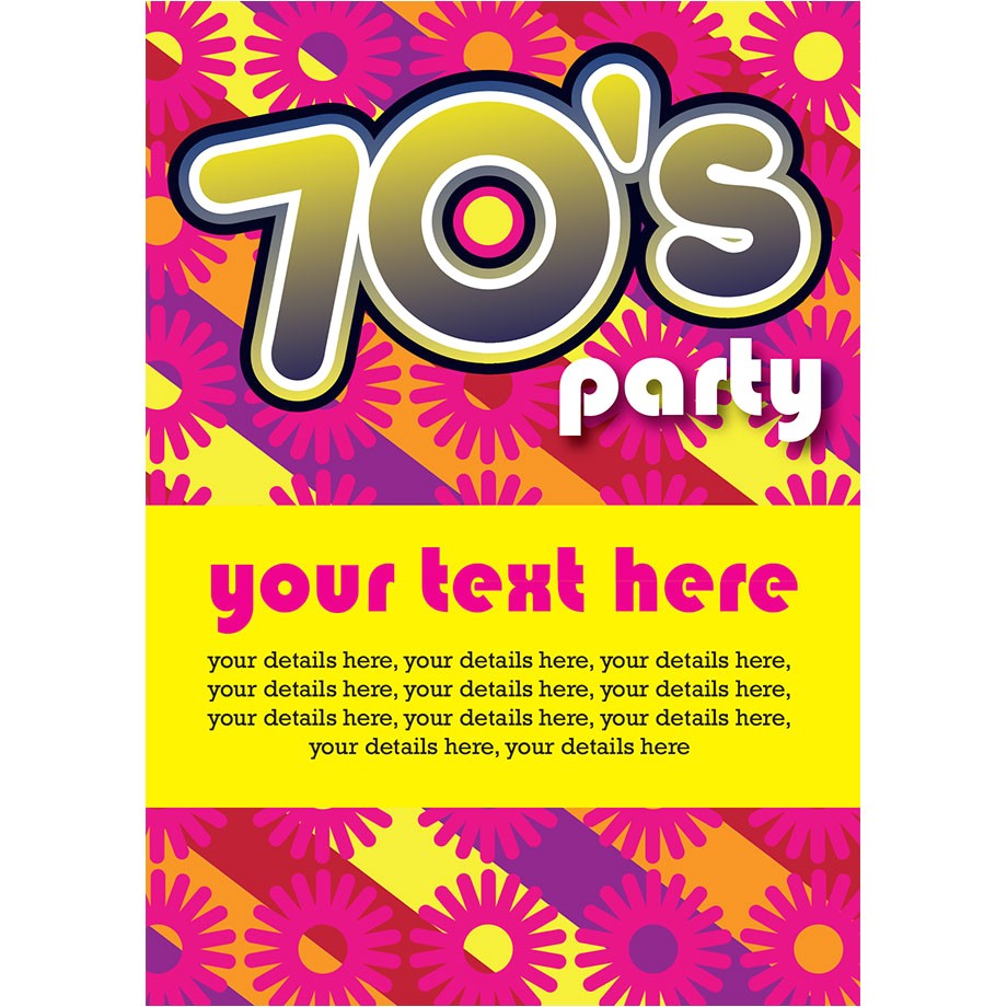 70s Party Invitations Templates 70 39 S Flower Power Party Invitations Buzz Invites