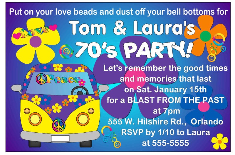 70s Party Invitations Templates 70 Birthday Invitations Templates Bagvania Free