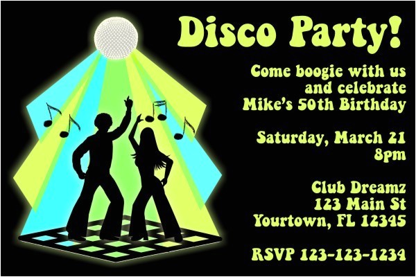 70s Party Invitations Templates Disco Invitation Personalized Party Invites