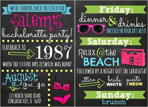 80s Bachelorette Party Invitations Bachelorette Invitation Bachelorette Party Bachelorette