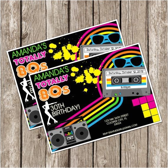 80s Bachelorette Party Invitations totally Eighties Retro Party Invite 80s Birthday Party