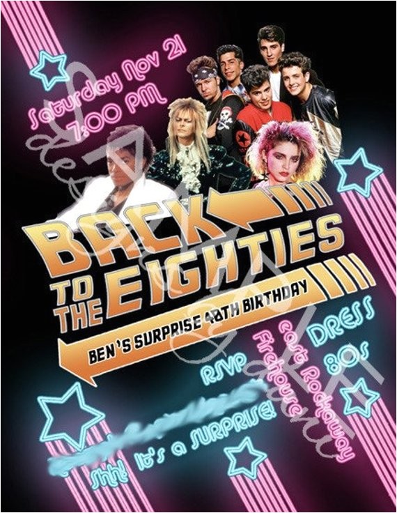 80s Bachelorette Party Invitations U Print Diy 80s Party Invitation Milestone Birthday