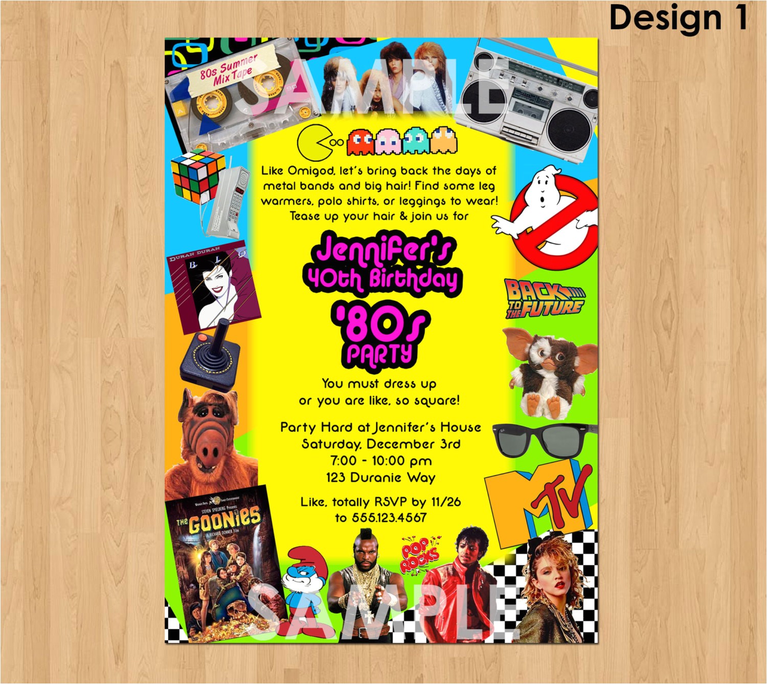 80s Birthday Party Invitation Template 80s Birthday Party Invitations Cimvitation