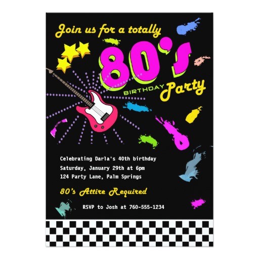 80s Birthday Party Invitation Template totally 80 39 S Birthday Party Invitations Zazzle