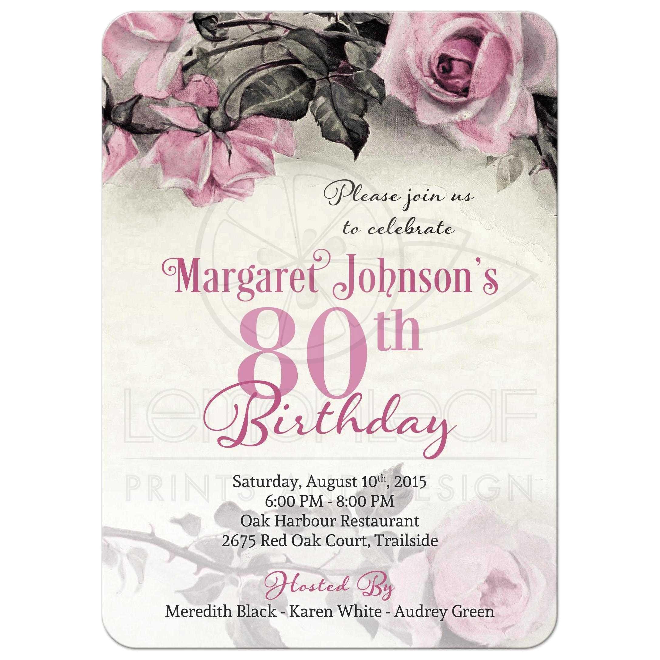 80th Birthday Party Photo Invitations 80th Birthday Party Invitations Party Invitations Templates