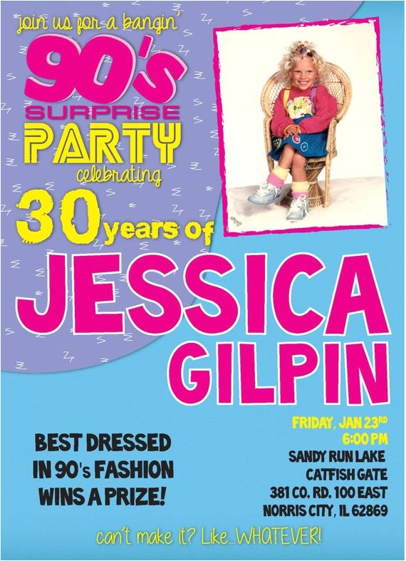90s themed Birthday Party Invitations Ultimate 90s Party Invitation Digital File You Print at Home