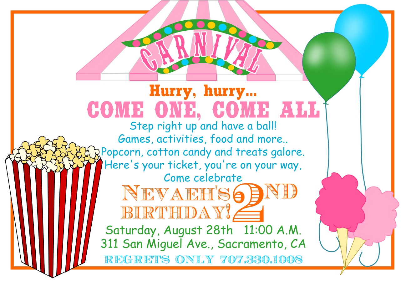 Accept Birthday Party Invitation Carnival Invitations Templates Accept Birthday Party Invitation Carnival Invitations Templates