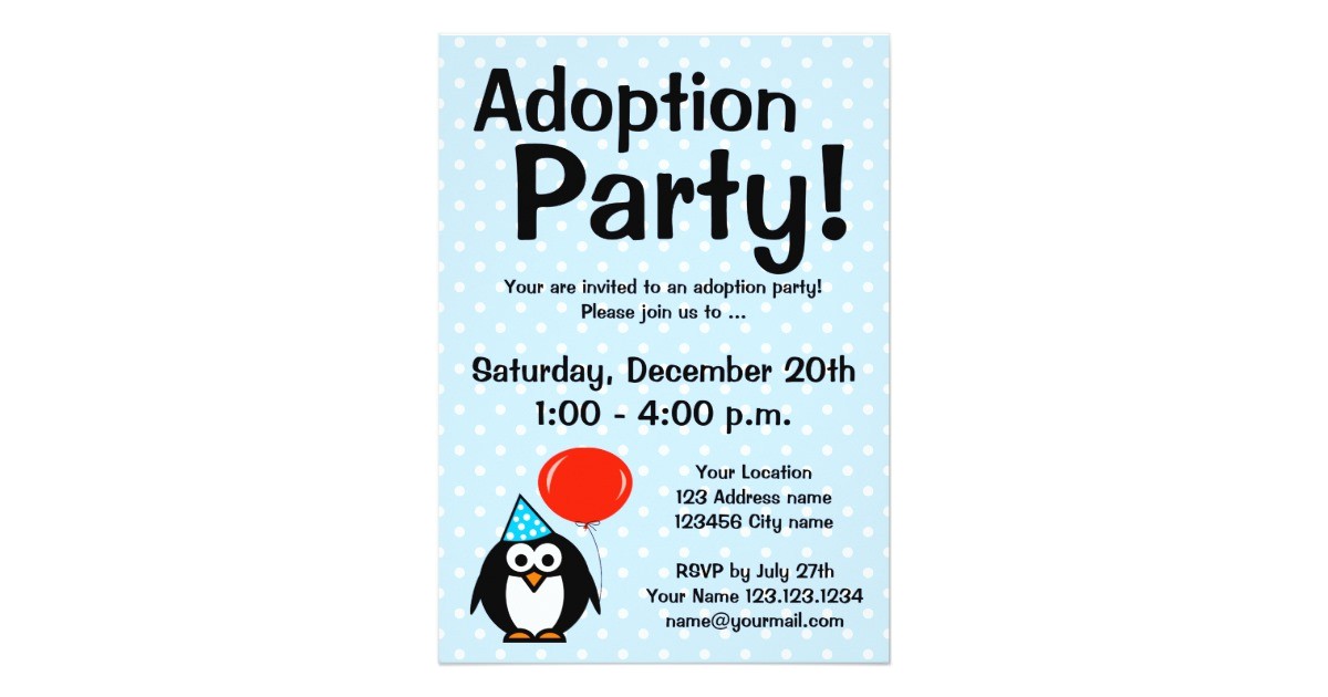 Adoption Party Invitation Wording Adoption Announcement Party Invitations Zazzle