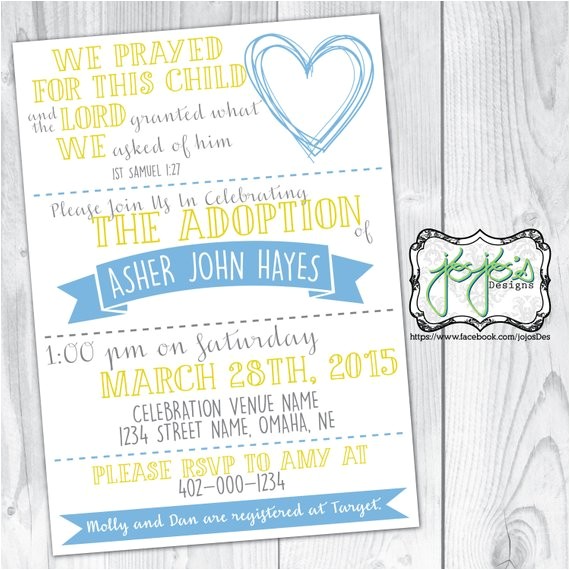 Adoption Party Invitation Wording Adoption Celebration Invitation