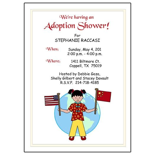 Adoption Party Invitation Wording Older Child Adoption Shower or Party Invitation Kid with