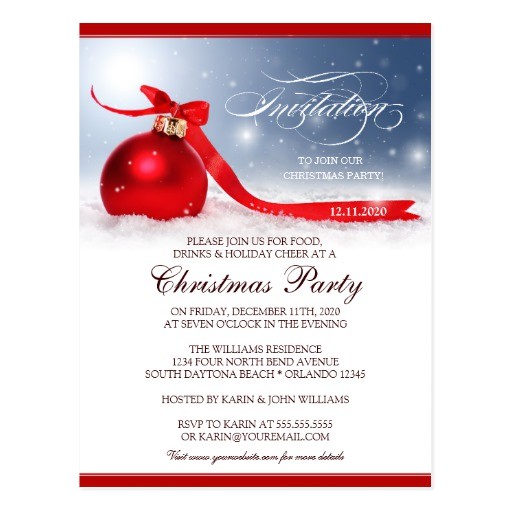 After Christmas Party Invitations Christmas Party Invitation Postcard Zazzle