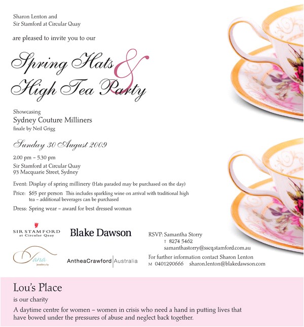 Afternoon Tea Party Invitation Wording High Tea Invitation Wording Luxury Ebookzdb Com