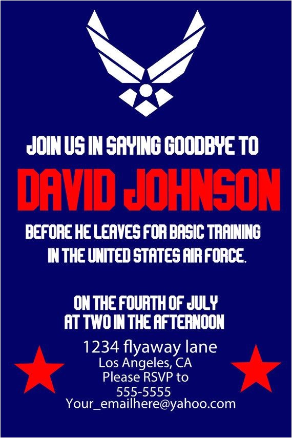 Air force Going Away Party Invitations Air force Going Away Party Invitation Digital File