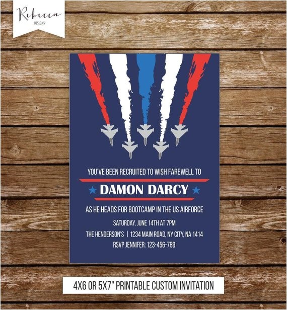Air force Going Away Party Invitations Air force Invitation Going Away Military Invitation Army