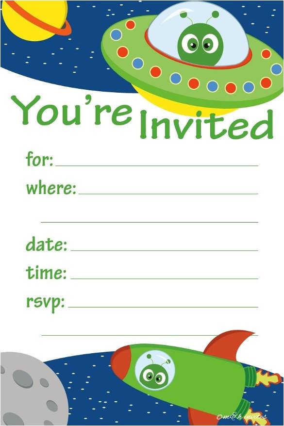 Alien Party Invitations 38 Kids Birthday Invitation Templates Psd Ai Free
