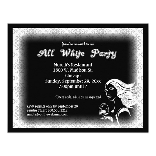 All White Party Invitation Wording All White attire theme Party Invitation 4 25 Quot X 5 5 All White Party Invitation Wording All White attire theme Party Invitation 4 25 Quot X 5 5