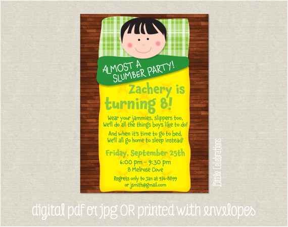 Almost Sleepover Party Invitations Boys Almost A Slumber Party Birthday by Littlecelebrations Almost Sleepover Party Invitations Boys Almost A Slumber Party Birthday by Littlecelebrations