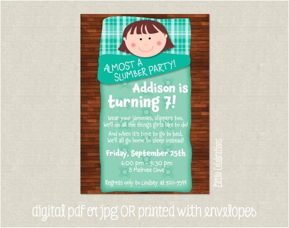 Almost Sleepover Party Invitations Girls Almost A Slumber Party Birthday Party by Almost Sleepover Party Invitations Girls Almost A Slumber Party Birthday Party by