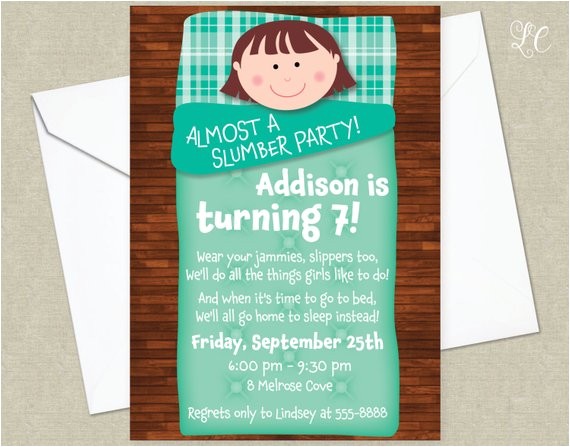 Almost Sleepover Party Invitations Girls Almost A Slumber Party Birthday Party Invitation Almost Sleepover Party Invitations Girls Almost A Slumber Party Birthday Party Invitation