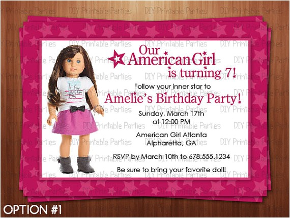 American Girl Doll Party Invitations American Girl Doll Birthday Party Invitations