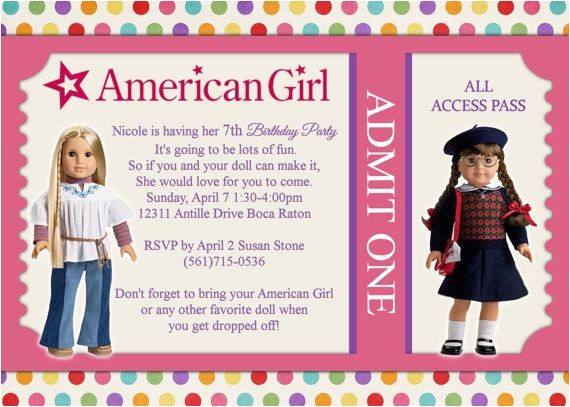American Girl Doll Party Invitations American Girl Dolls Birthday Party Invitations Drevio