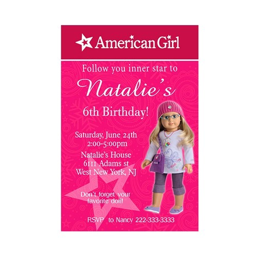 American Girl Doll Party Invitations Printable American Girl Doll Birthday Invitation Mary