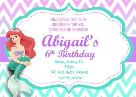 Ariel Party Invites Little Mermaid Ariel Birthday Party Invitation Digital File
