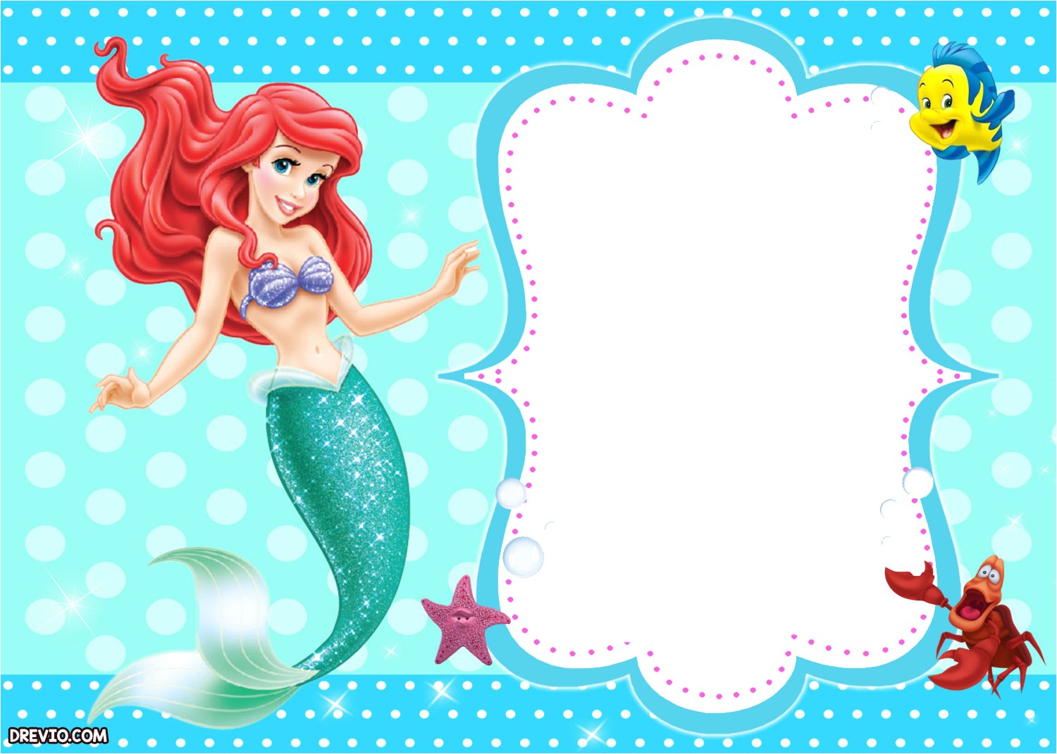 Ariel Party Invites Updated Free Printable Ariel the Little Mermaid