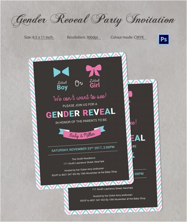 Baby Reveal Party Invitation Templates Gender Reveal Invitation Templates Free Premium Templates