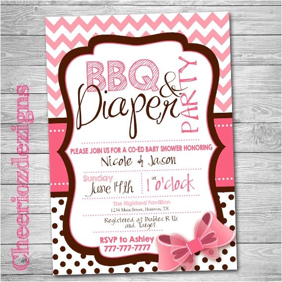 Baby Shower and Diaper Party Invitations Bbq and Diaper Party Invitation Baby Shower by Cheeriozdezigns