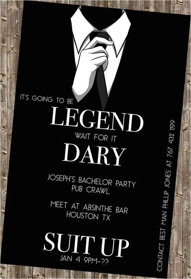 Bachelor Party Invites Funny Bachelor Party Invite Legendary Himym
