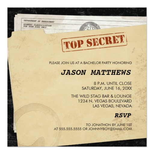 Bachelor Party Invites Funny Funny top Secret Bachelor Party Invitations Zazzle
