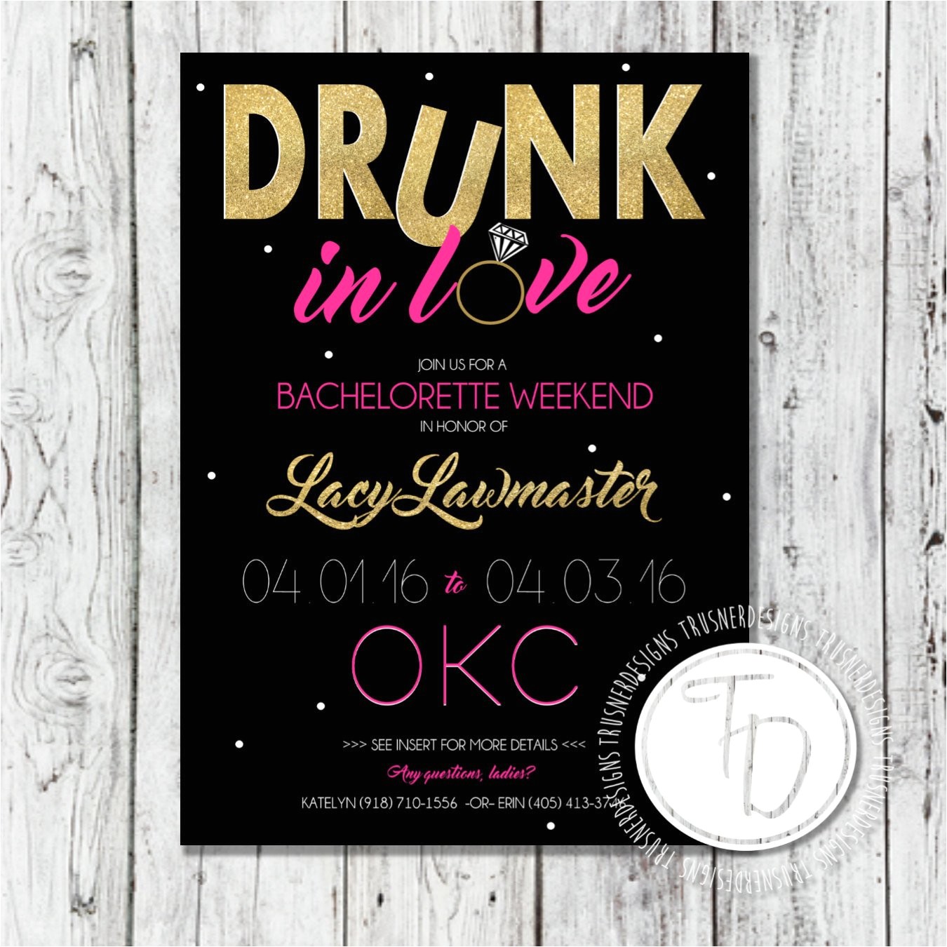 Bachlorette Party Invitations Beyonce themed Bachelorette Invitation Drunk In Love