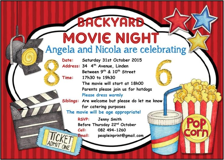 Backyard Movie Party Invitation 90 Best Images About Invitations On Pinterest Rehearsal