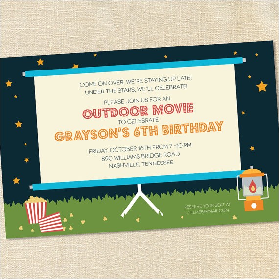 Backyard Movie Party Invitation Outdoor Movie Night Invitation Wording Outdoor Furniture