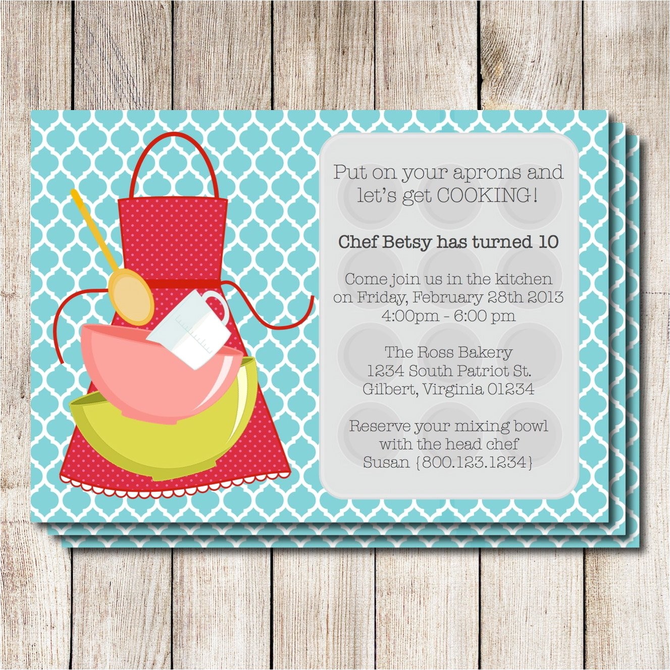 Baking Birthday Party Invitations Free Cooking Party Invitation Baking Party Invitation Printable