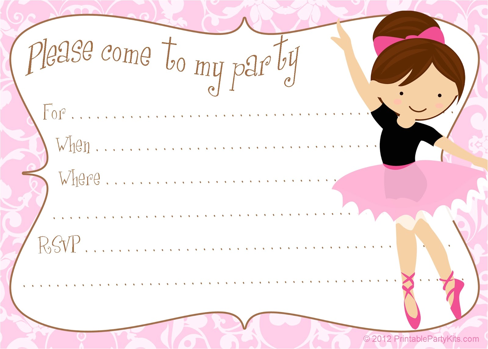 Ballerina Party Invites Free Printable Party Invitations Printable Free Ballerina Ballerina Party Invites Free Printable Party Invitations Printable Free Ballerina