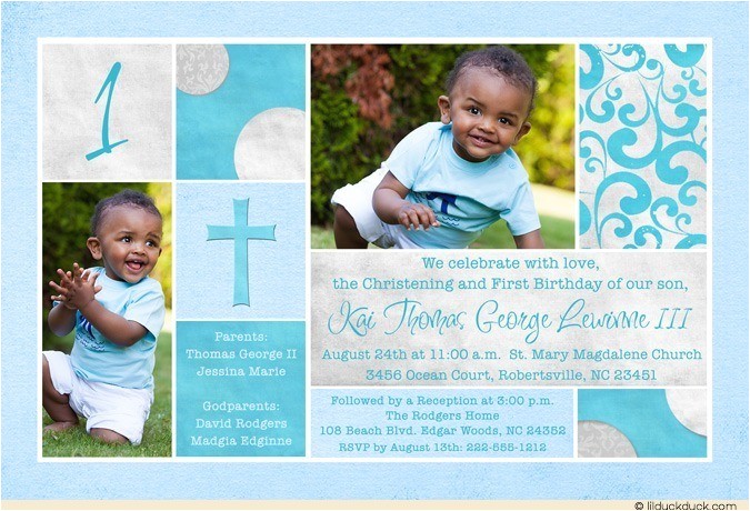 Baptism and Birthday Party Invitations Chic Baptism or Christening Invitation Baby 39 S Photos Cross