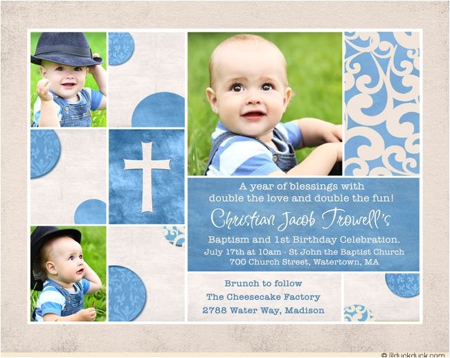 Baptism and Birthday Party Invitations Chic Baptism or Christening Invitation Baby 39 S Photos Cross