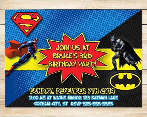 Batman Vs Superman Birthday Party Invitations On Sale Batman Superman Invitation Batman Superman Birthday