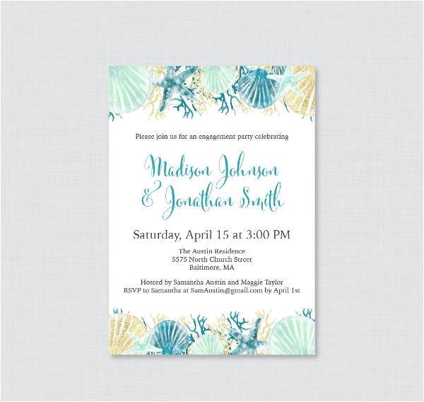 Beach themed Engagement Party Invitations 10 Engagement Party Invitations Printable Psd Ai