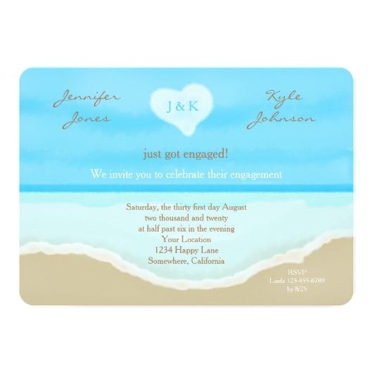 Beach themed Engagement Party Invitations Beach themed Invitations 4 U