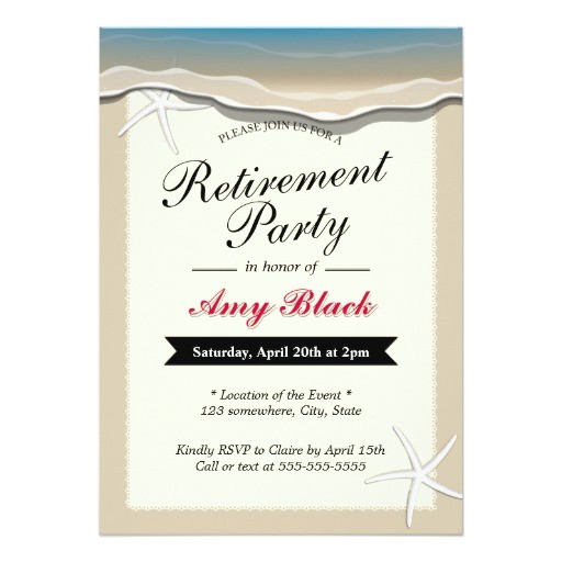 Beach themed Retirement Party Invitations Beach theme Starfish Retirement Party Invitation Zazzle