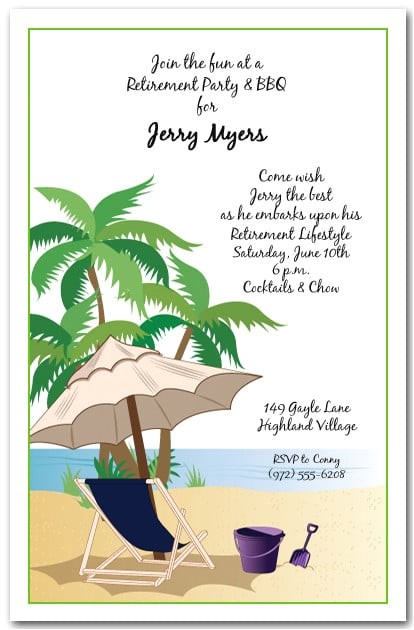 Beach themed Retirement Party Invitations Kick Back Beach Invitation Tropical Party Invitations