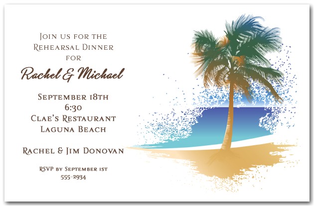 Beach themed Retirement Party Invitations Swaying Palm On the Beach Invitation