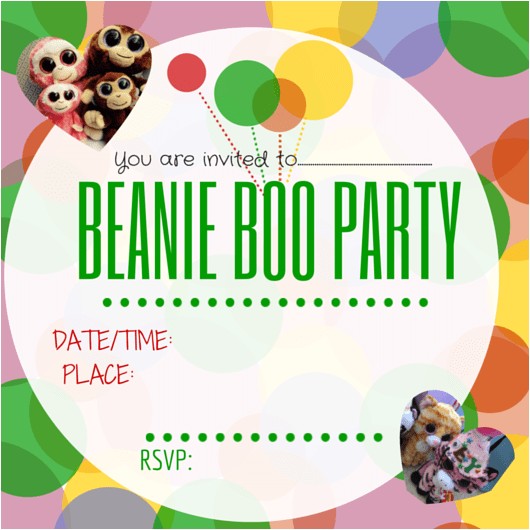 Beanie Boo Party Invitations Beanie Boo Party Ideas